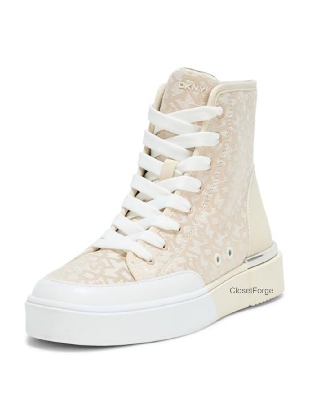 DKNY Bitsy Logo High Top Sneaker Hemp Round Toe Flat